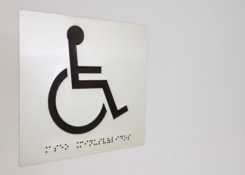 ADA Wheelchair Sign with Braille
