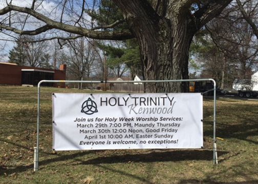 Holy Trinity Banner and Stand