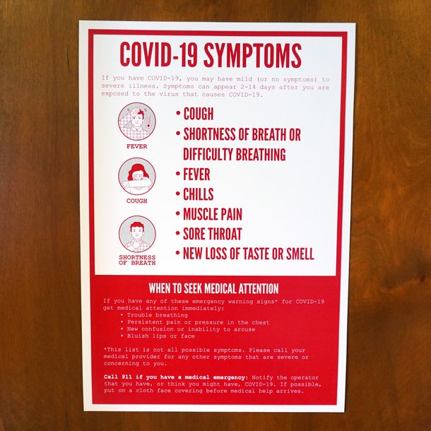 OTR Covid-19 Symptoms Poster